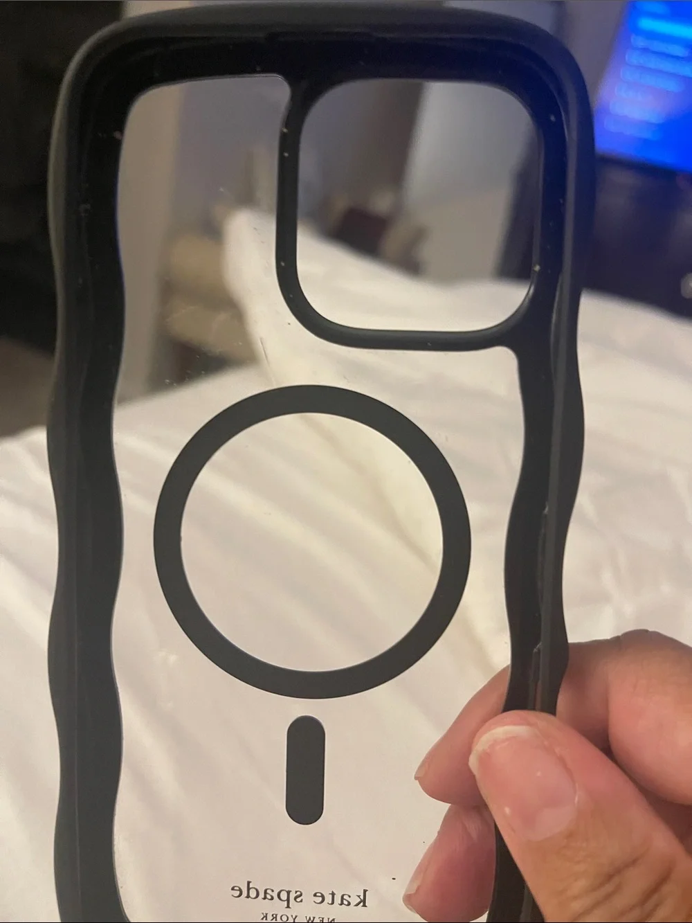 kate spade Black Clear MagSafe iPhone Case with Black AirPods Case